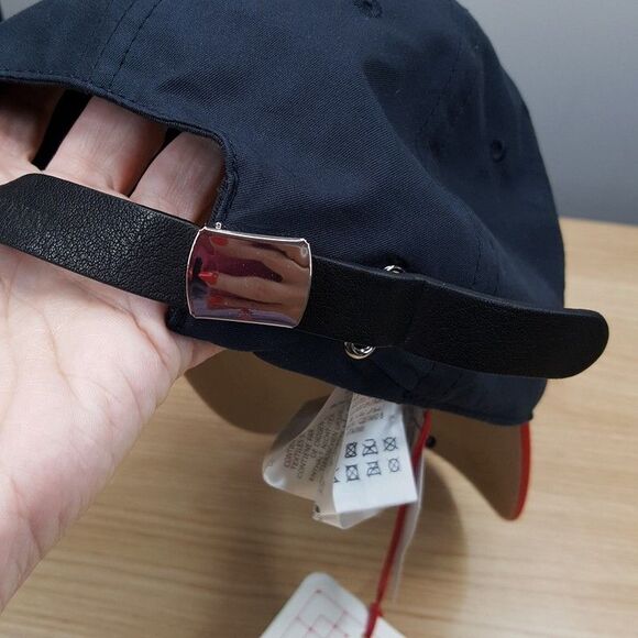 ALEXANDER MCQUEEN Baseball Cap Hat Large Navy Red Panel Stacked Logo $490 - Picture 4 of 7